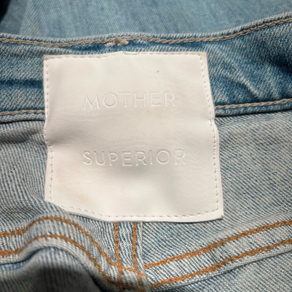 MOTHER Super Stunner Ankle Jeans Size 27 Say Amen Again Distressed Light Wash - Picture 12 of 14